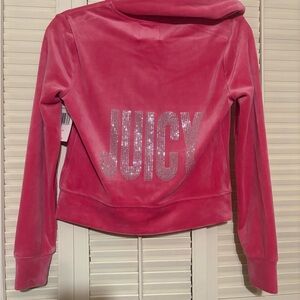 Juicy Couture Fuchsia Velour Jacket with Rhinestone Detail